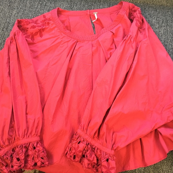 Free People Embroidered bat wing blouse - Picture 1 of 7